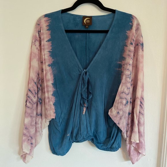 Blu moon kimono criss cross top - Picture 2 of 4